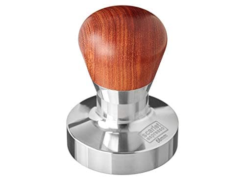 Scarlet espresso | Tamper Passion pour Barista avec poignée ergonomique en bois précieux et base en acier inoxydable (58