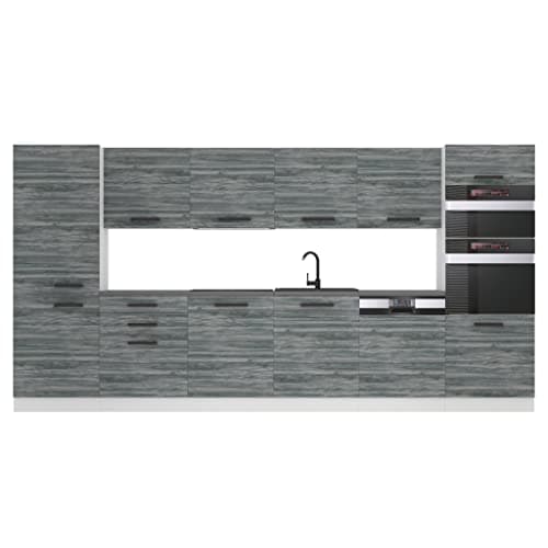 Meubles de Cuisine Complets Belini Naomi - 360 cm, Noir Étincelant