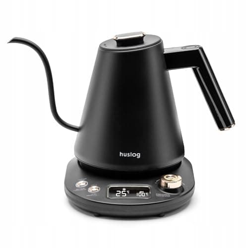 Bouilloire Huslog 1L Température Réglable Café Thé|Acier Inoxydable|Usage Domesticque|Vitesse Chauffage Rapide|Maintien