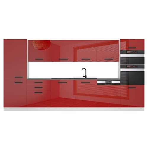 Meubles de Cuisine Complets Belini Naomi - 360 cm, Noir Étincelant