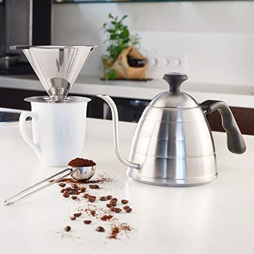Westmark Brasilia Plus Carafe à Eau avec Thermomètre et Bras de Cygne, Compatible Induction, Acier Inoxydable 18/8, 2458