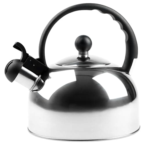 Bouilloire Inox Argentée KARL HAUSMANN 2L Sifflante pour Induction et Gaz - Poignée Chauffproof - Théière Traditionnelle
