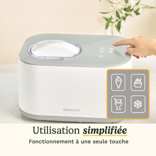 Cuisinart FreezeEase - Sorbetière à auto-refroidissement 3 préréglages | Glace, Sorbet, Yaourt glacé | Sans pré-congélat