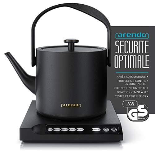 Bouilloire électrique Mizu 0,5 L - Glisser libre 360° - 7 températures - Acier inoxydable - Sécurité surchauffe - Sans B