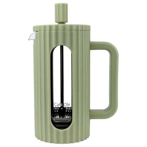 Café Olé Ciao 3 tasses cafetière à piston rouge, passoire en acier inoxydable, idéale pour la maison