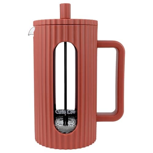 Café Olé Ciao 3 tasses cafetière à piston rouge, passoire en acier inoxydable, idéale pour la maison