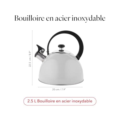 Bouilloire Sifflante Brillo Inox 2,5 L Gris Clair Thé Café